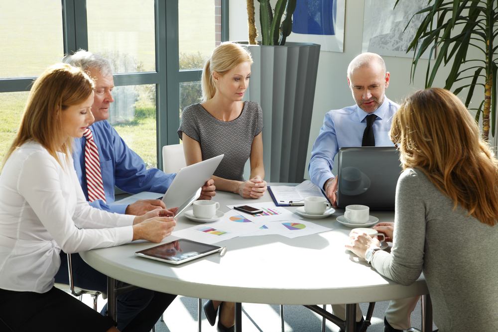 Consulting team collaborating